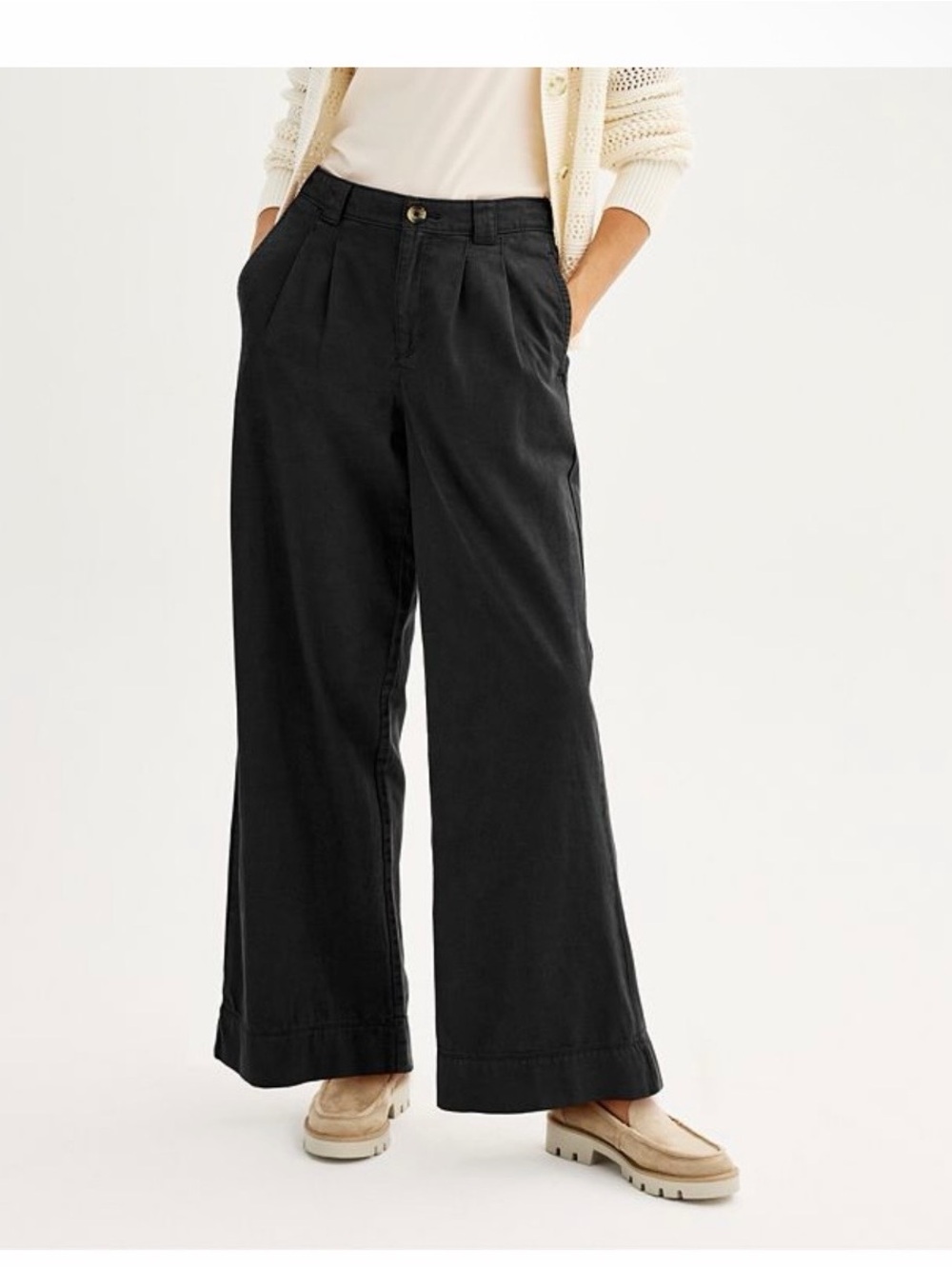 Women's Sonoma Goods For Life® Pleated Wide XL Cotton Blend
